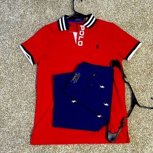 Polo Ralph Lauren Mens Shorts and Shirt Set . Only worn once. Great condition!!